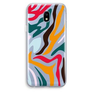 CaseCompany Colored Zebra: Samsung Galaxy J3 (2017) Transparant Hoesje