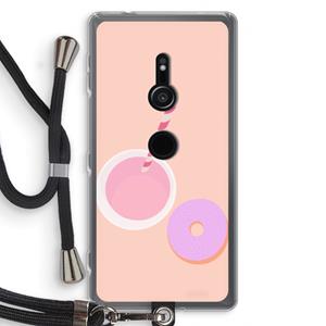 CaseCompany Donut: Sony Xperia XZ2 Transparant Hoesje met koord