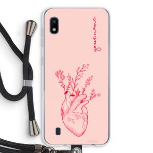 CaseCompany Blooming Heart: Samsung Galaxy A10 Transparant Hoesje met koord