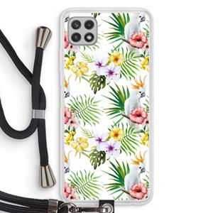CaseCompany Gele kuif: Samsung Galaxy A22 4G Transparant Hoesje met koord