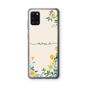 CaseCompany Gele bloemen: Samsung Galaxy A31 Transparant Hoesje