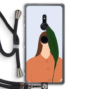 CaseCompany Leaf: Sony Xperia XZ2 Transparant Hoesje met koord