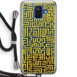 CaseCompany Majorelle Blue Print: Samsung Galaxy A6 (2018) Transparant Hoesje met koord