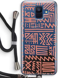 CaseCompany Marrakech Pink: Samsung Galaxy A6 (2018) Transparant Hoesje met koord