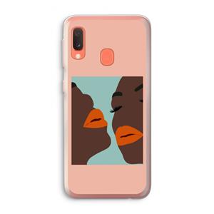 CaseCompany Orange lips: Samsung Galaxy A20e Transparant Hoesje
