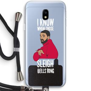 CaseCompany Sleigh Bells Ring: Samsung Galaxy J3 (2017) Transparant Hoesje met koord
