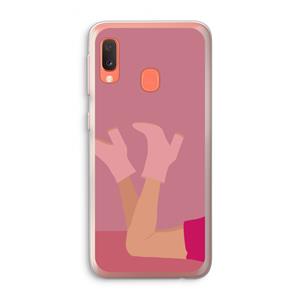 CaseCompany Pink boots: Samsung Galaxy A20e Transparant Hoesje