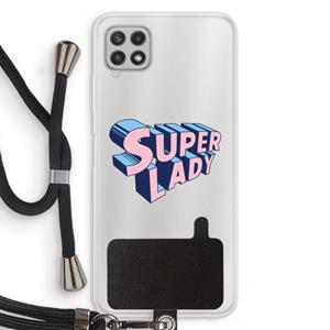 CaseCompany Superlady: Samsung Galaxy A22 4G Transparant Hoesje met koord