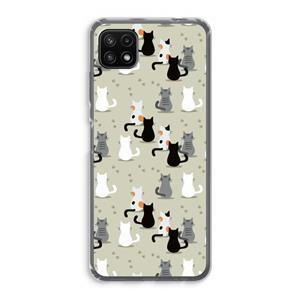 CaseCompany Katten: Samsung Galaxy A22 5G Transparant Hoesje