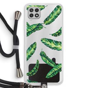 CaseCompany Lange bladeren: Samsung Galaxy A22 4G Transparant Hoesje met koord