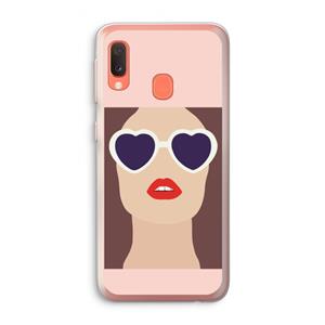 CaseCompany Red lips: Samsung Galaxy A20e Transparant Hoesje