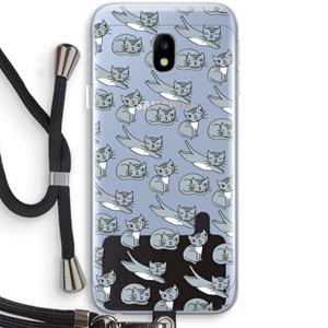 CaseCompany Poezen: Samsung Galaxy J3 (2017) Transparant Hoesje met koord