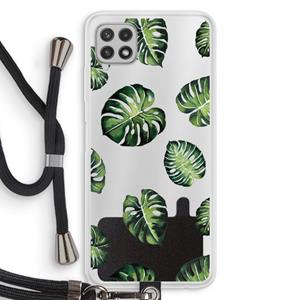 CaseCompany Tropische bladeren: Samsung Galaxy A22 4G Transparant Hoesje met koord
