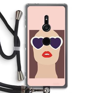 CaseCompany Red lips: Sony Xperia XZ2 Transparant Hoesje met koord