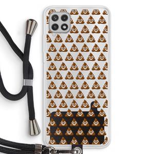 CaseCompany Poop emoji: Samsung Galaxy A22 4G Transparant Hoesje met koord