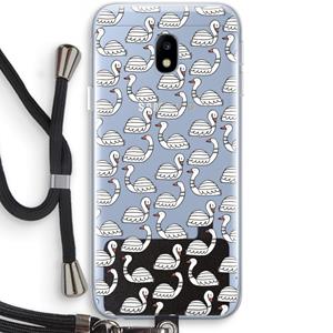 CaseCompany Zwanen: Samsung Galaxy J3 (2017) Transparant Hoesje met koord