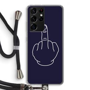 CaseCompany F**k U: Samsung Galaxy S21 Ultra Transparant Hoesje met koord