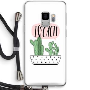 CaseCompany I love cacti: Samsung Galaxy S9 Transparant Hoesje met koord
