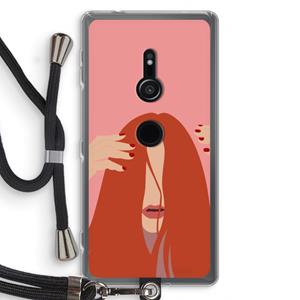 CaseCompany Woke up like this: Sony Xperia XZ2 Transparant Hoesje met koord