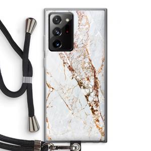 CaseCompany Goud marmer: Samsung Galaxy Note 20 Ultra / Note 20 Ultra 5G Transparant Hoesje met koord