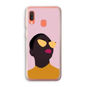 CaseCompany Yellow glasses: Samsung Galaxy A20e Transparant Hoesje