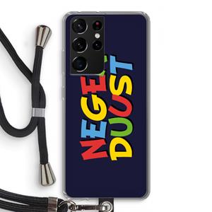 CaseCompany 90's One: Samsung Galaxy S21 Ultra Transparant Hoesje met koord
