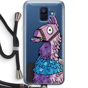 CaseCompany Lama: Samsung Galaxy A6 (2018) Transparant Hoesje met koord