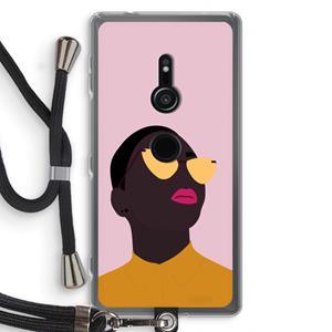 CaseCompany Yellow glasses: Sony Xperia XZ2 Transparant Hoesje met koord
