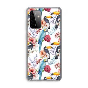 CaseCompany Bloemen tukan: Samsung Galaxy A72 Transparant Hoesje