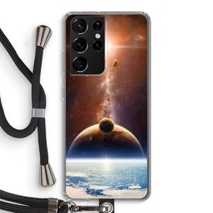 CaseCompany Omicron 2019: Samsung Galaxy S21 Ultra Transparant Hoesje met koord