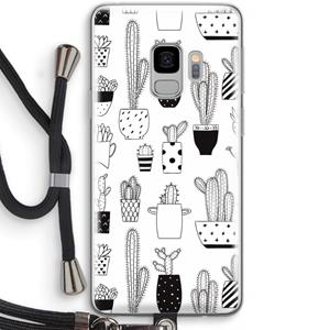 CaseCompany Cactusmotief: Samsung Galaxy S9 Transparant Hoesje met koord