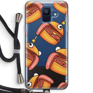 CaseCompany Hamburger: Samsung Galaxy A6 (2018) Transparant Hoesje met koord