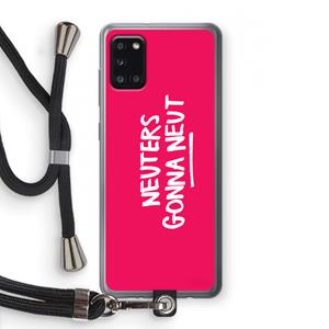 CaseCompany Neuters (roze): Samsung Galaxy A31 Transparant Hoesje met koord