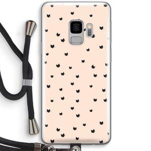 CaseCompany Kleine kattenkopjes: Samsung Galaxy S9 Transparant Hoesje met koord