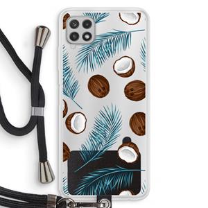 CaseCompany Kokosnoot roze: Samsung Galaxy A22 4G Transparant Hoesje met koord