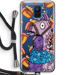 CaseCompany Loot Burger: Samsung Galaxy A6 (2018) Transparant Hoesje met koord