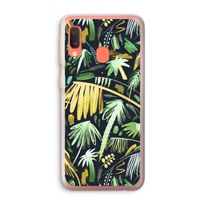CaseCompany Tropical Palms Dark: Samsung Galaxy A20e Transparant Hoesje