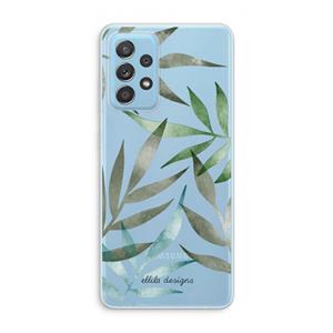 CaseCompany Tropical watercolor leaves: Samsung Galaxy A73 Transparant Hoesje