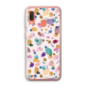 CaseCompany Terrazzo Memphis Pink: Samsung Galaxy A20e Transparant Hoesje