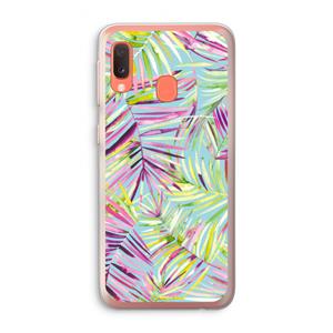 CaseCompany Tropical Palms Blue: Samsung Galaxy A20e Transparant Hoesje