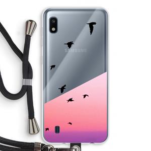 CaseCompany Fly away: Samsung Galaxy A10 Transparant Hoesje met koord