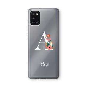 CaseCompany Pink Bouquet: Samsung Galaxy A31 Transparant Hoesje
