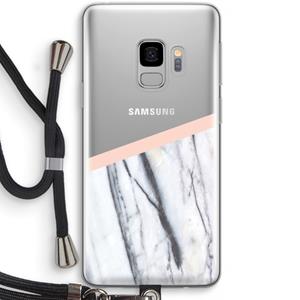 CaseCompany A touch of peach: Samsung Galaxy S9 Transparant Hoesje met koord