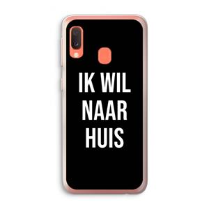 CaseCompany Ik wil naar huis - Zwart: Samsung Galaxy A20e Transparant Hoesje