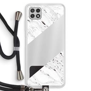 CaseCompany Biggest stripe: Samsung Galaxy A22 4G Transparant Hoesje met koord