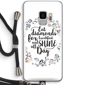 CaseCompany Diamonds: Samsung Galaxy S9 Transparant Hoesje met koord