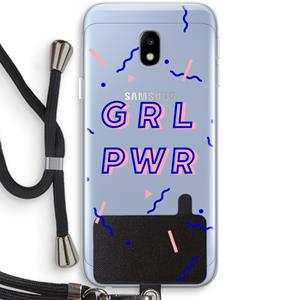 CaseCompany GRL PWR: Samsung Galaxy J3 (2017) Transparant Hoesje met koord
