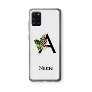 CaseCompany Charcoal Flora: Samsung Galaxy A31 Transparant Hoesje