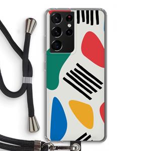 CaseCompany Illustratieve pop 1: Samsung Galaxy S21 Ultra Transparant Hoesje met koord