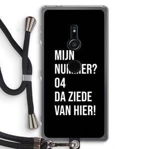 CaseCompany Da ziede van hier - Zwart: Sony Xperia XZ2 Transparant Hoesje met koord